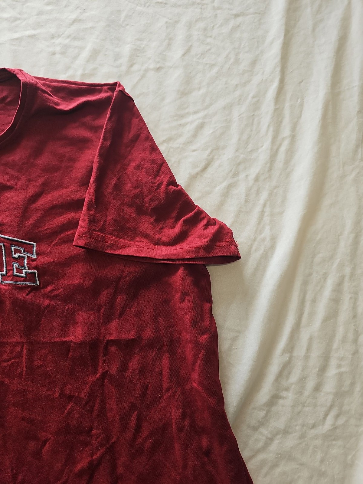 Vintage Nike Embroidered Spellout T-Shirt 3XL Maroon I611 - Image 5