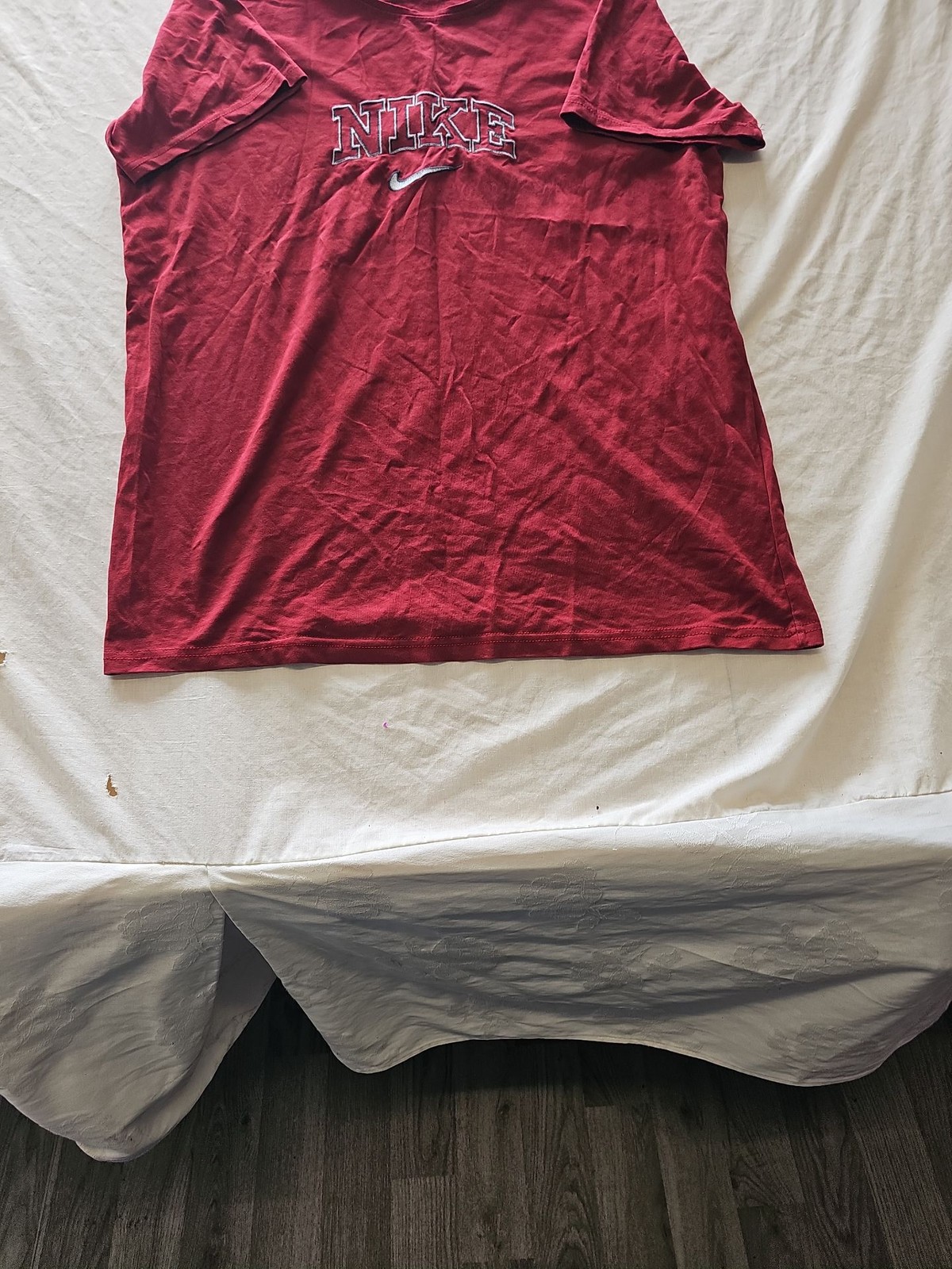 Vintage Nike Embroidered Spellout T-Shirt 3XL Maroon I611 - Image 6