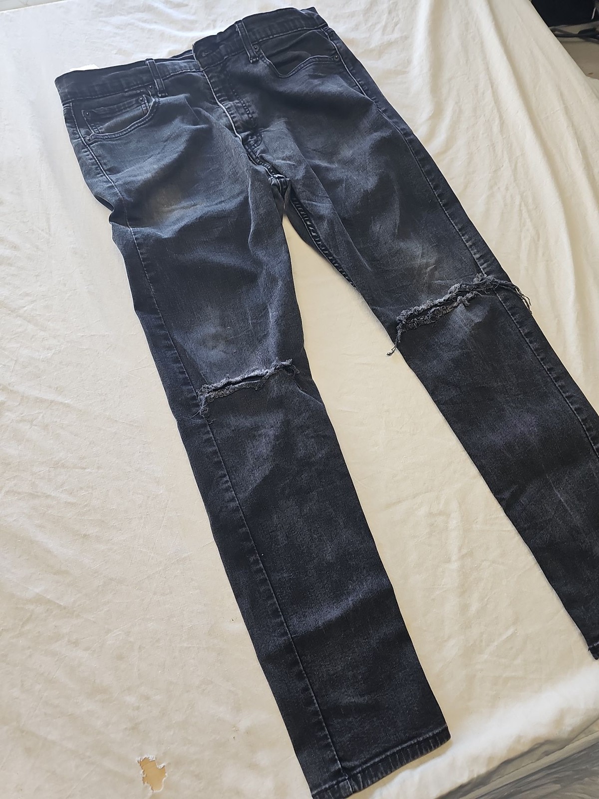 Levi's 512 Slim Taper Distressed Black Jeans W36 L32 J565 - Image 5