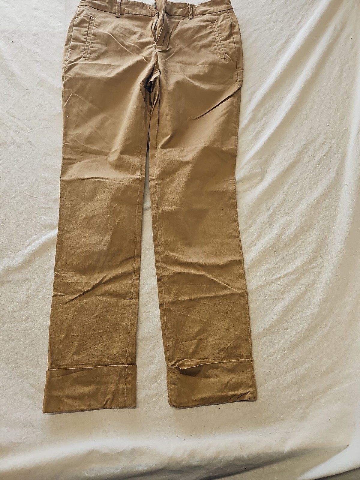 Massimo Dutti Tan Chino Trousers with Turn-Up Hem 393 - Image 8