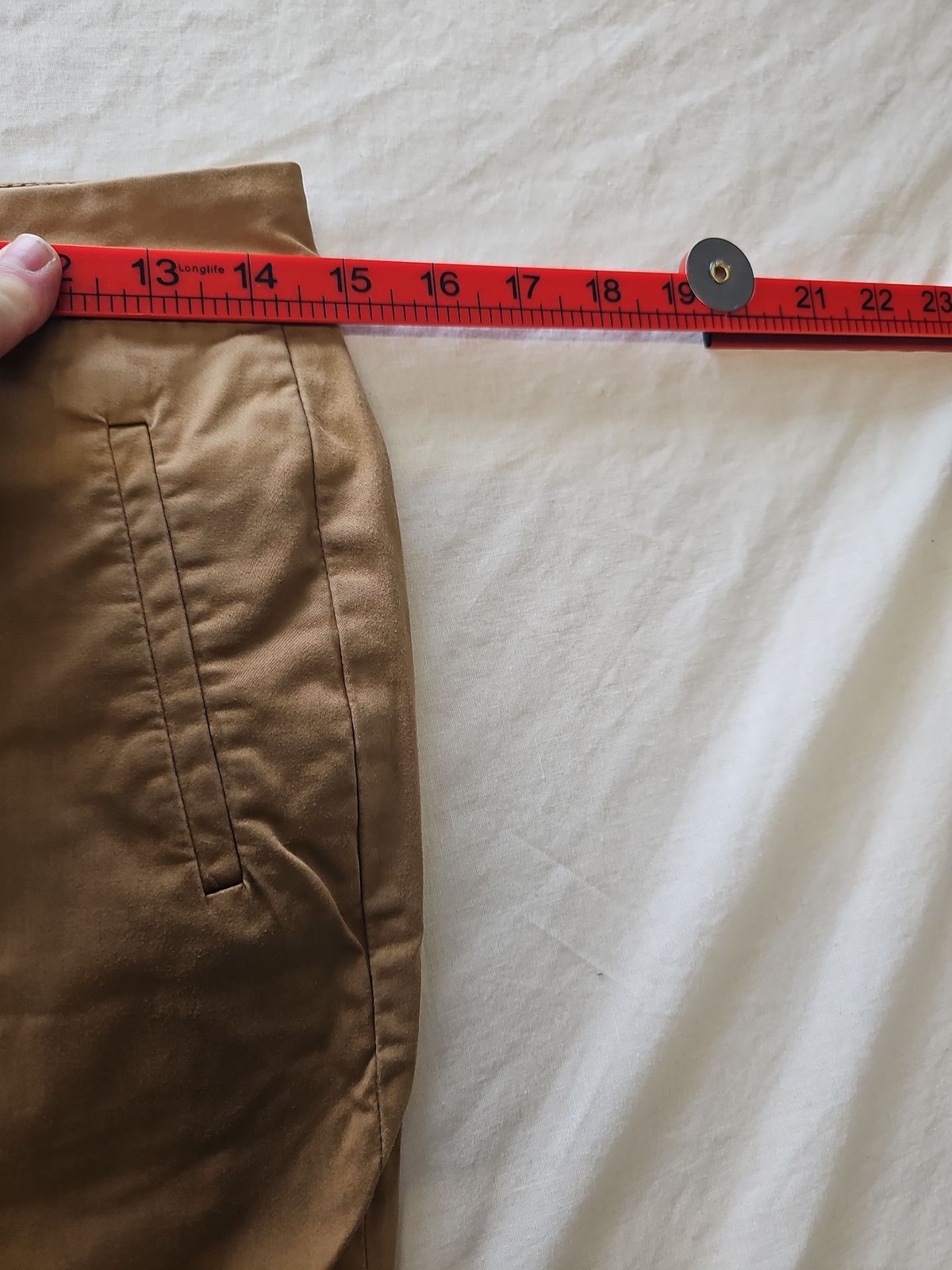 Massimo Dutti Tan Chino Trousers with Turn-Up Hem 393 - Image 10