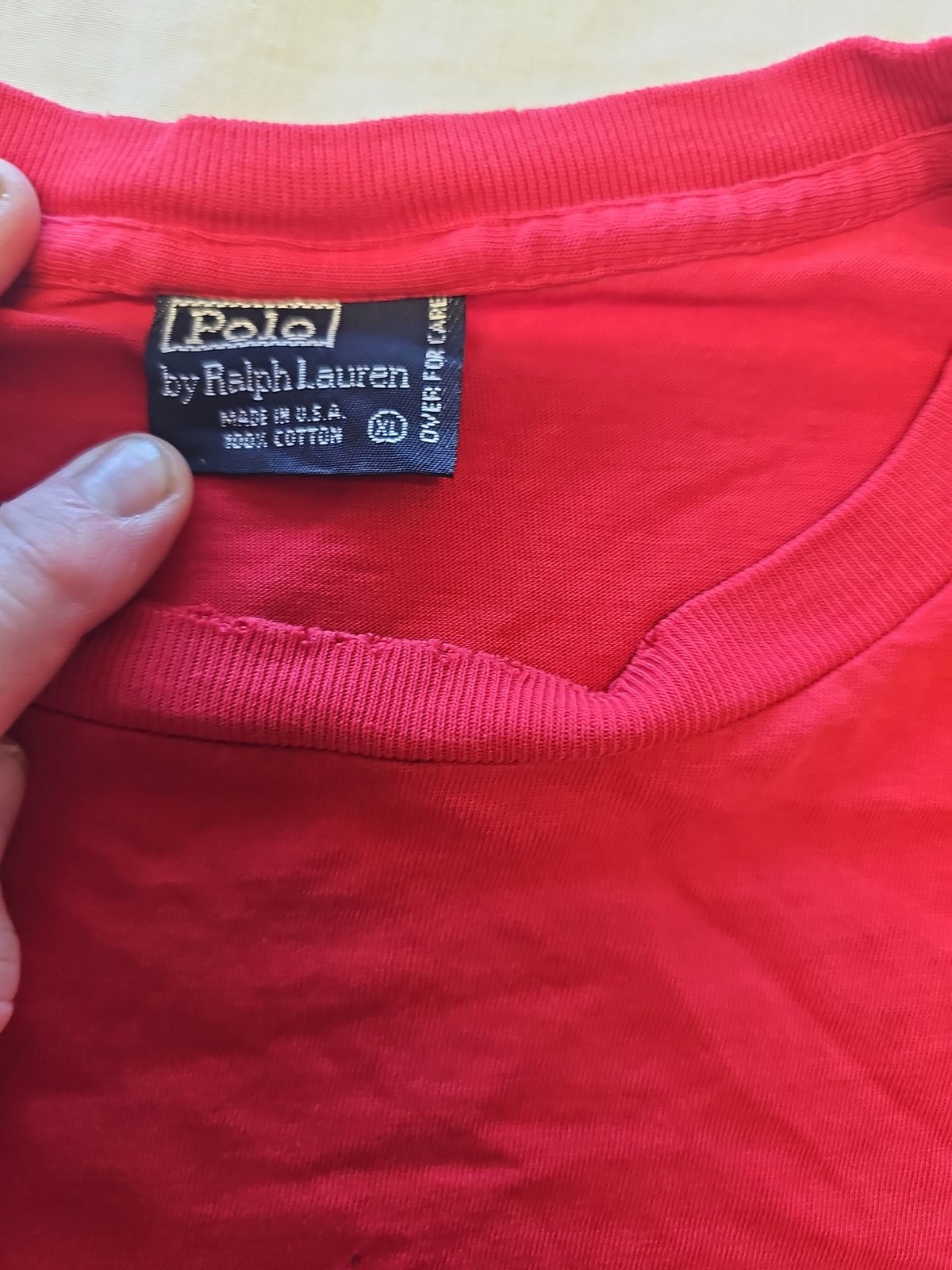 Vintage Polo Ralph Lauren Made in USA Red Pocket T-Shirt XL N710