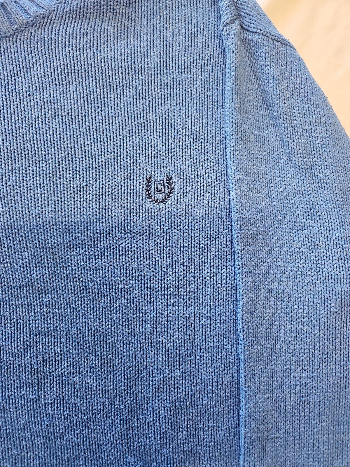 Chaps Blue Crewneck Knit Cotton Sweater XXL N713 - Image 5