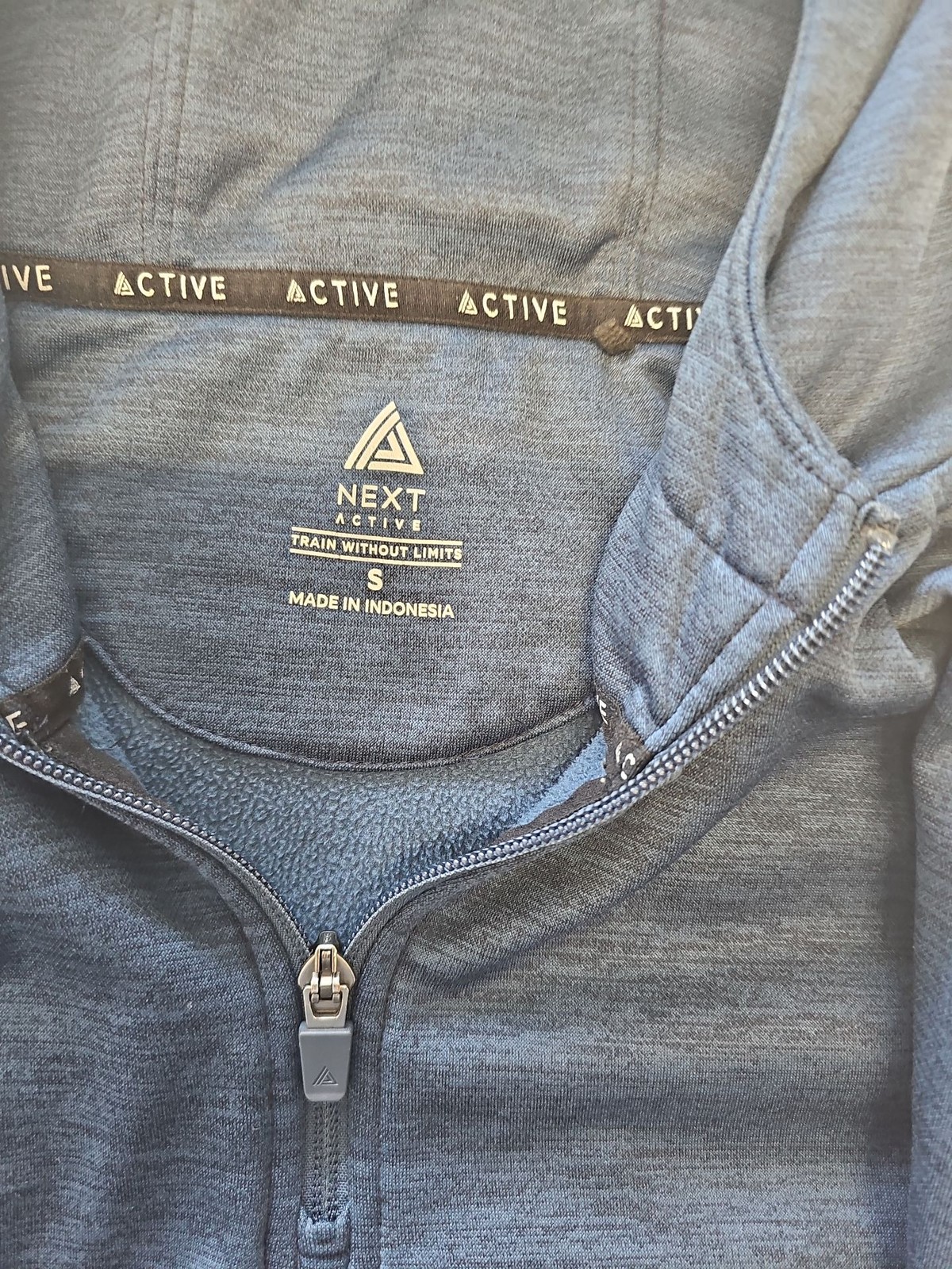 Next Active Navy Blue Quarter-Zip Training Hoodie S M642
