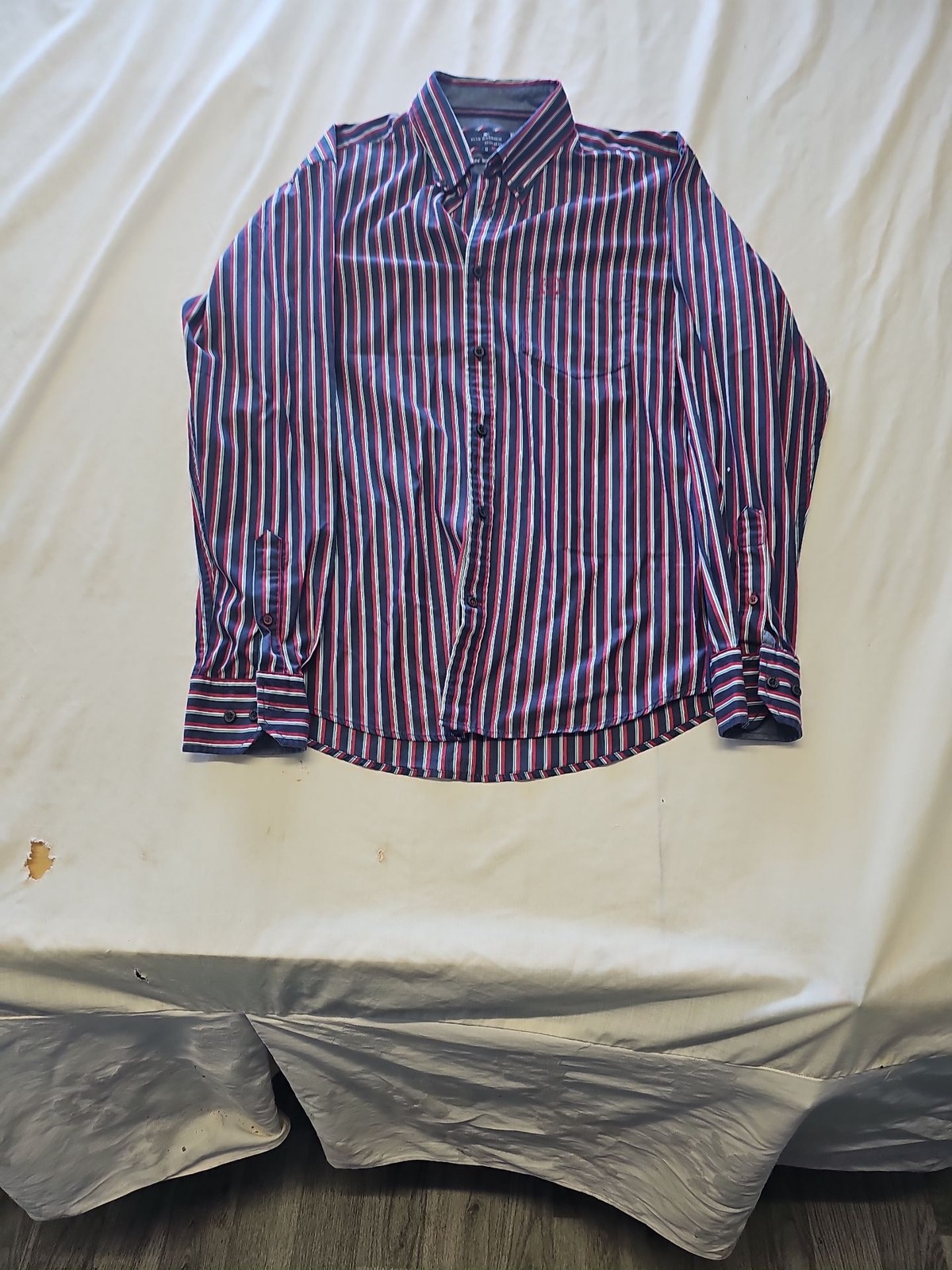 Blue Harbour Men's Multi-Color Striped Regular Fit Cotton Shirt M M698