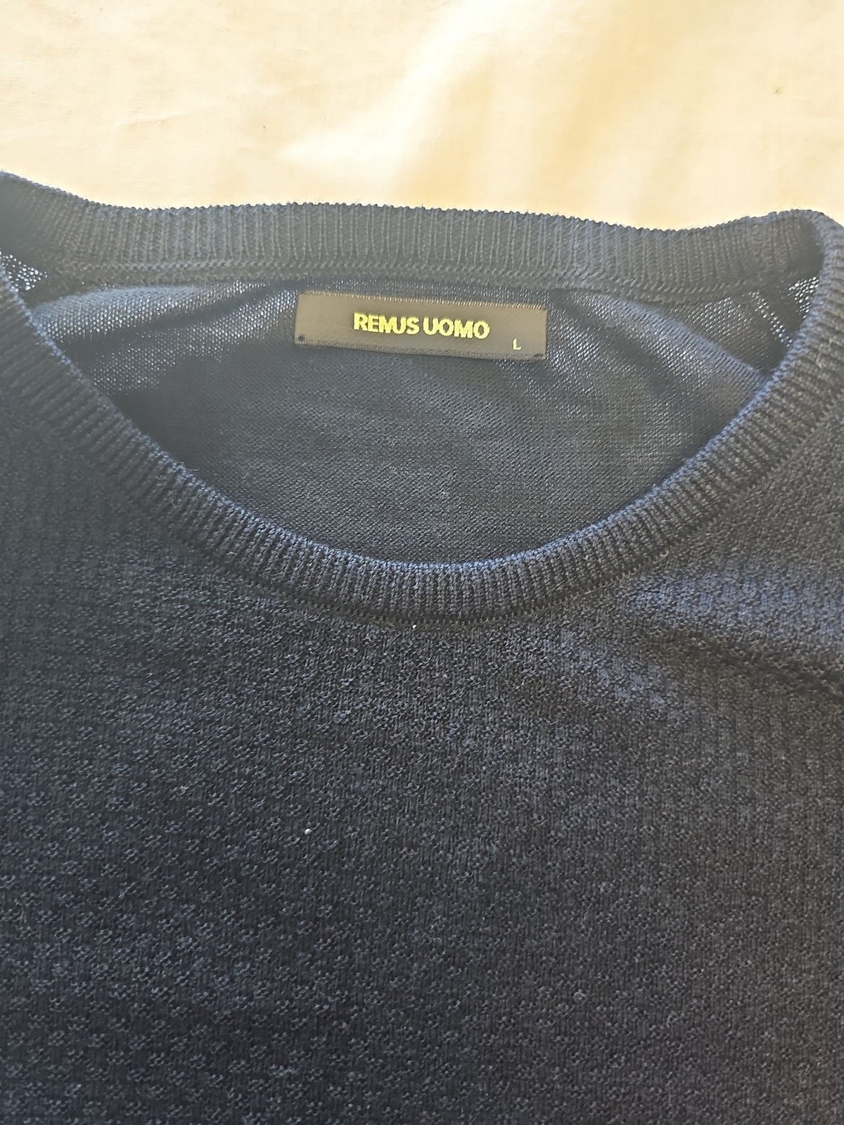 Remus Uomo Men’s Navy Blue Fine Knit Crew Neck Jumper L L686