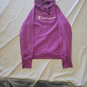 Champion Purple Script Logo Hoodie - Small K658
