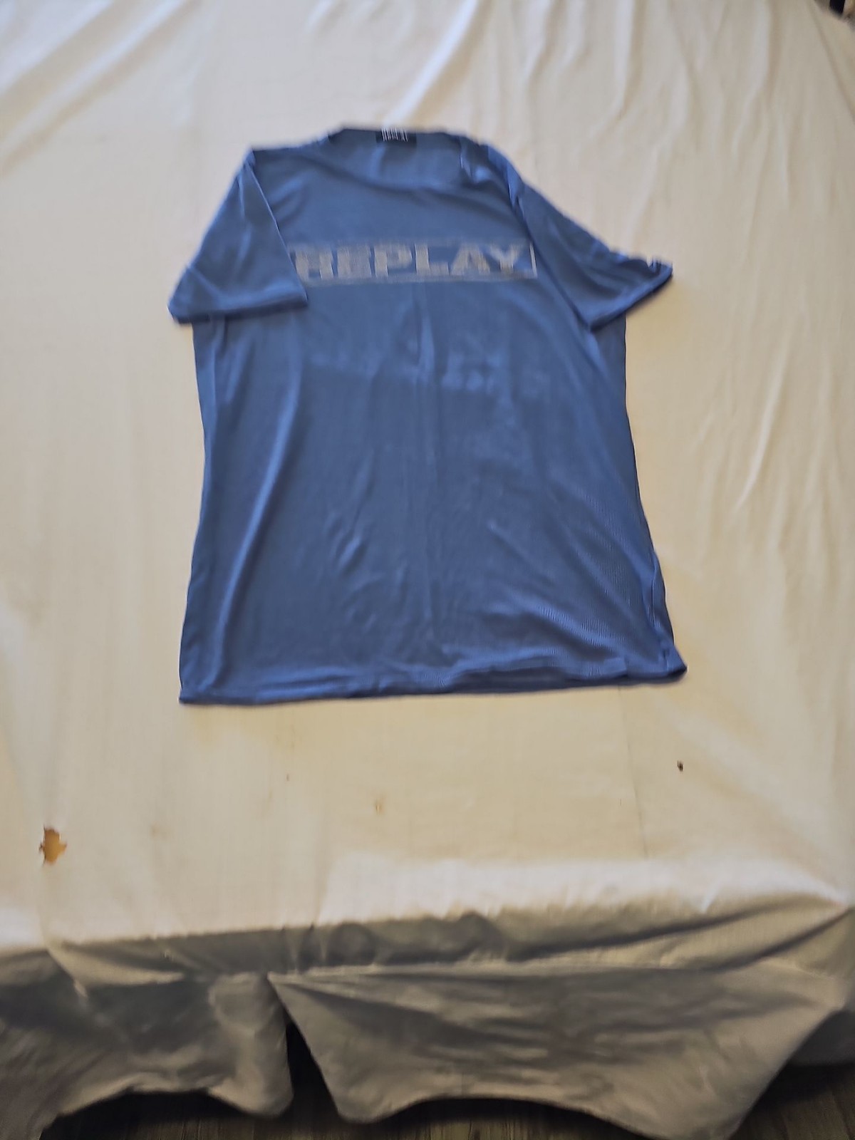 Replay Vintage Graphic Logo T-Shirt in Cornflower Blue M L687