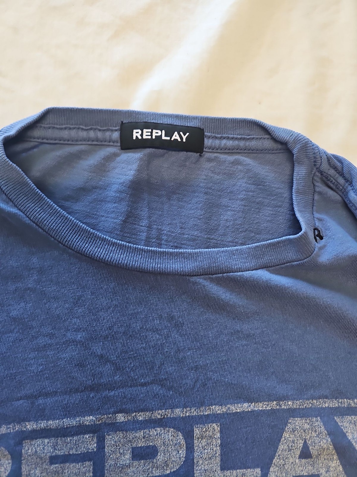 Replay Vintage Graphic Logo T-Shirt in Cornflower Blue M L687