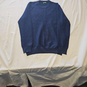 Gianni Feraud Limited Edition Navy Blue Textured Knit Sweater L L680