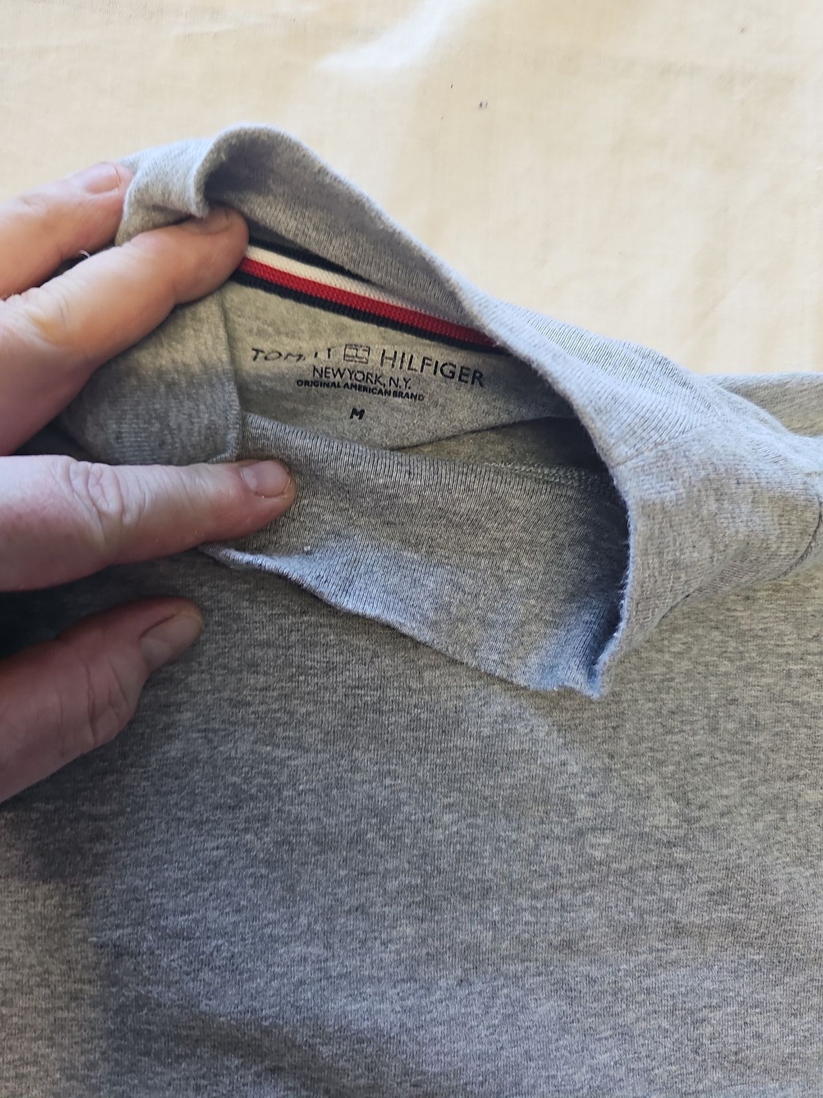 Tommy Hilfiger Mock Neck Long Sleeve Top Grey Size Medium L681