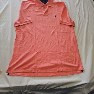Nautica XXL Salmon Pink Short Sleeve Pique Polo Shirt K675