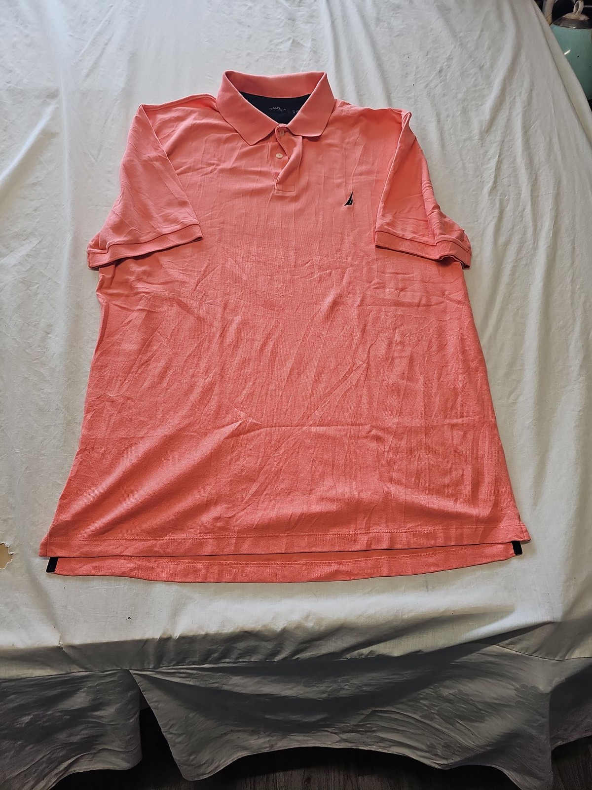 Nautica XXL Salmon Pink Short Sleeve Pique Polo Shirt K675