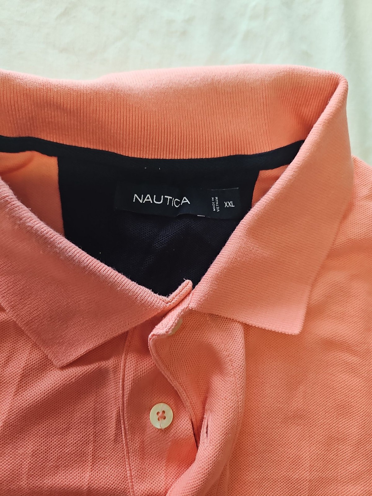 Nautica XXL Salmon Pink Short Sleeve Pique Polo Shirt K675