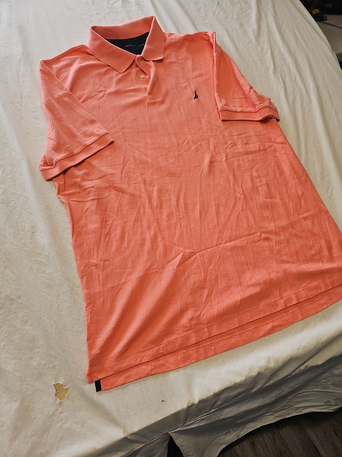 Nautica XXL Salmon Pink Short Sleeve Pique Polo Shirt K675 - Image 3