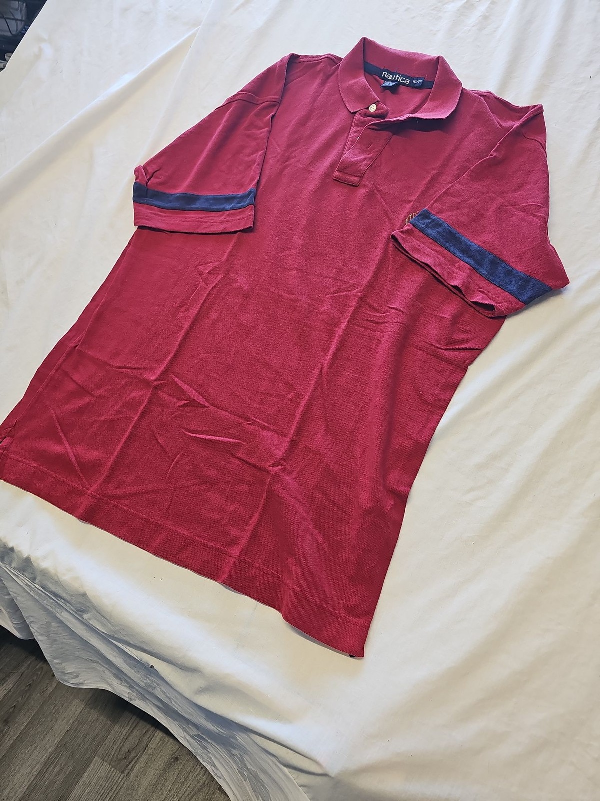 Vintage Nautica Red Short Sleeve Pique Polo Shirt XL K670 - Image 4