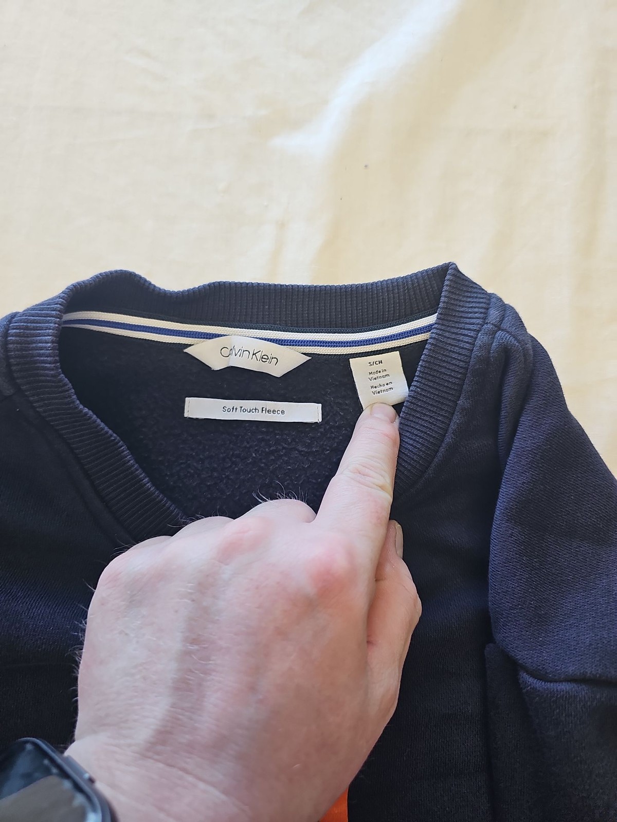 Calvin Klein Performance Soft Touch Fleece Navy Blue Sweatshirt M L684