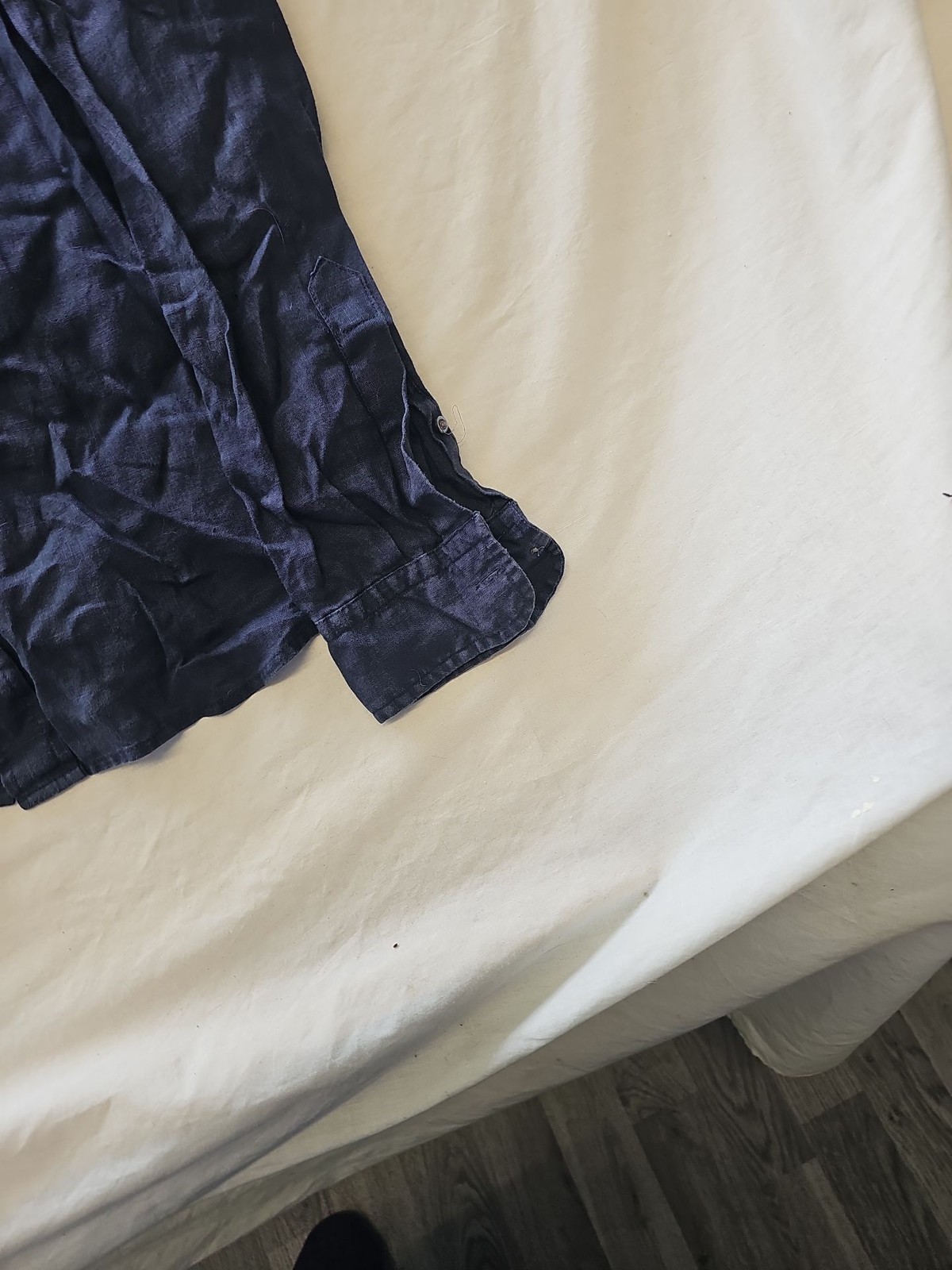 Gap Men's Navy Blue 100% Linen Long Sleeve Utility Shirt 381 - Image 2