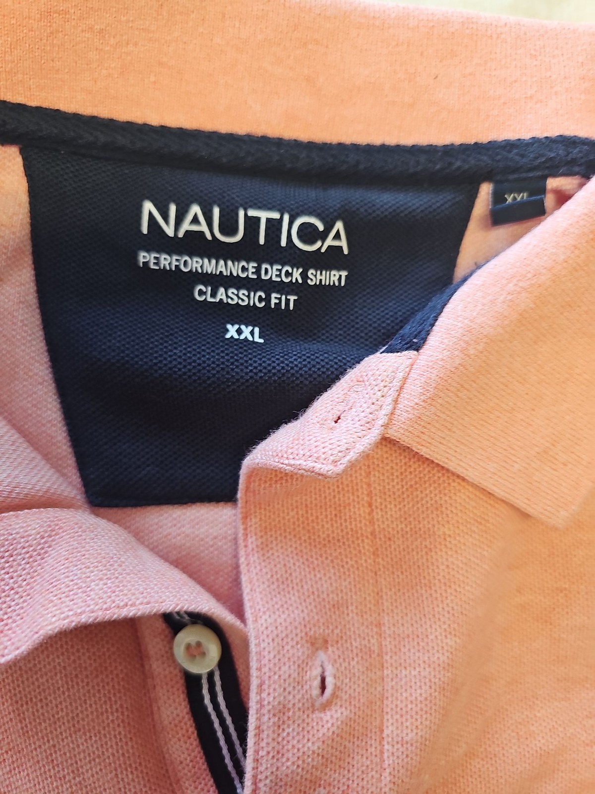 Nautica Performance Deck Polo Shirt – Salmon Pink – XXL K669