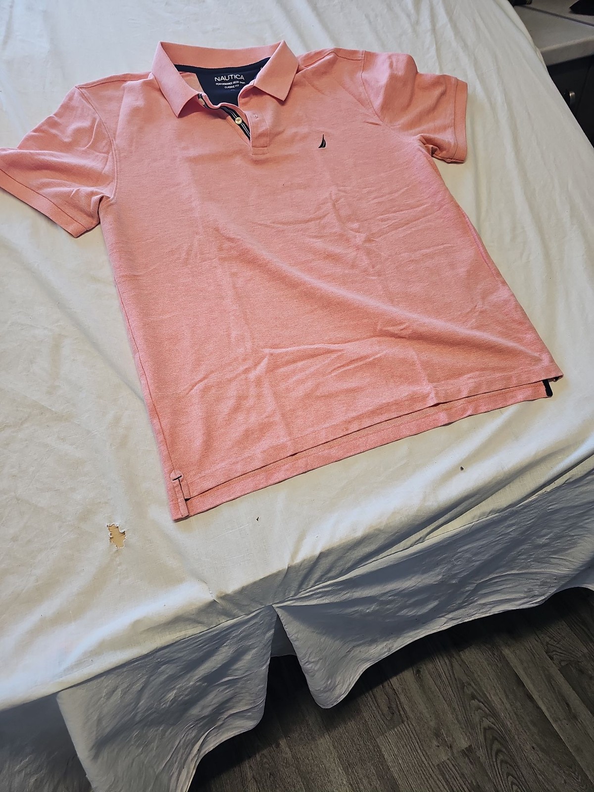 Nautica Performance Deck Polo Shirt - Salmon Pink - XXL K669 - Image 3