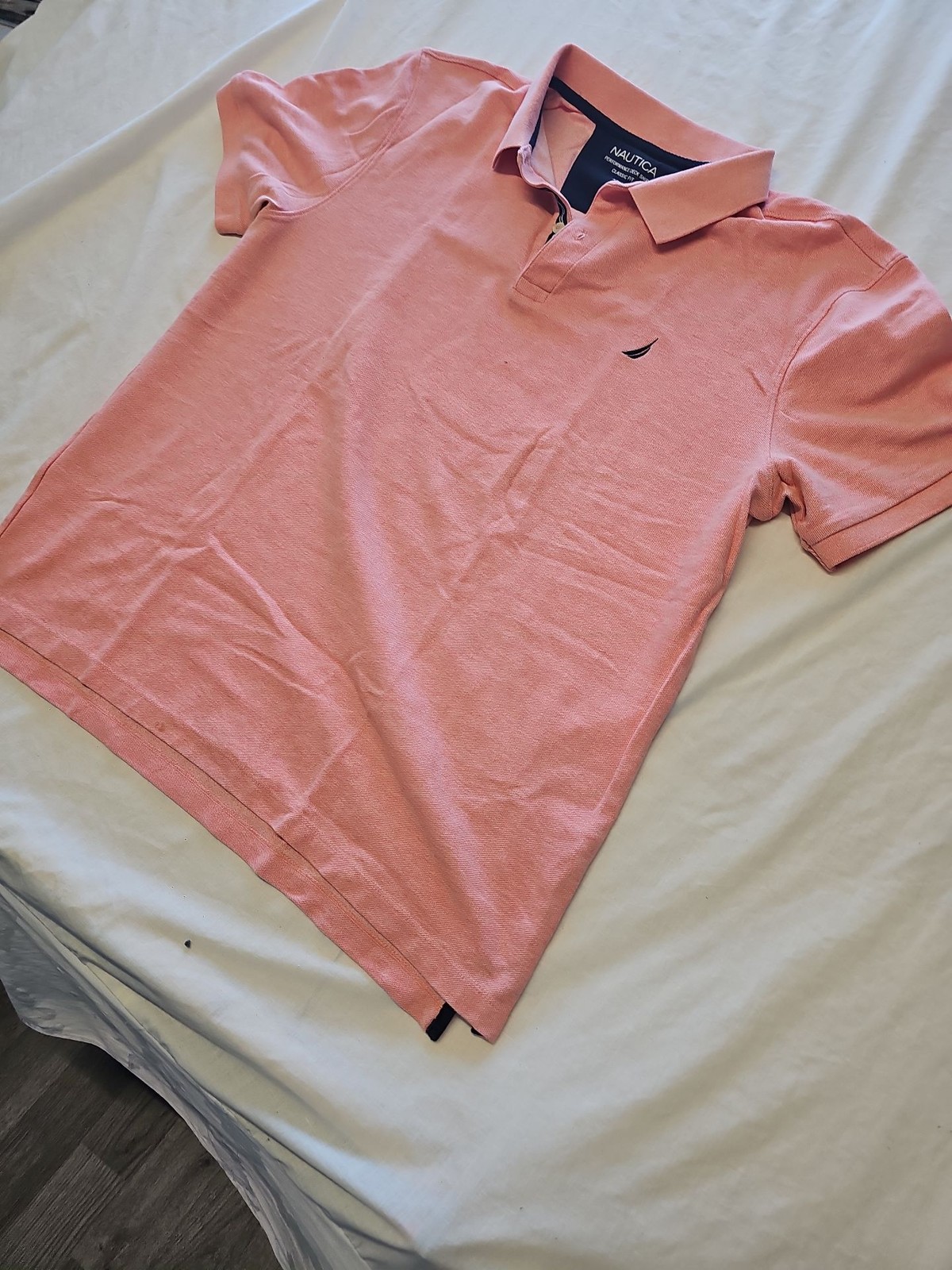 Nautica Performance Deck Polo Shirt - Salmon Pink - XXL K669 - Image 4