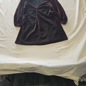 Tu Woman Glitter Mini Dress Metallic Burgundy size 12