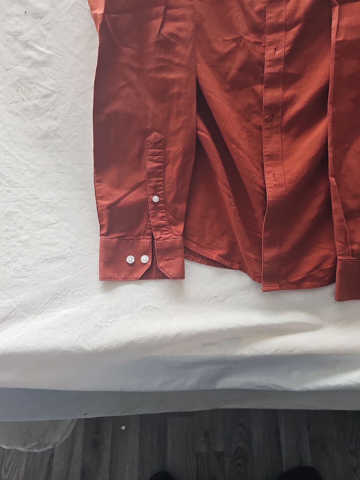 Farah Slim Fit Rust Orange 100% Organic Cotton Shirt M 371 - Image 3