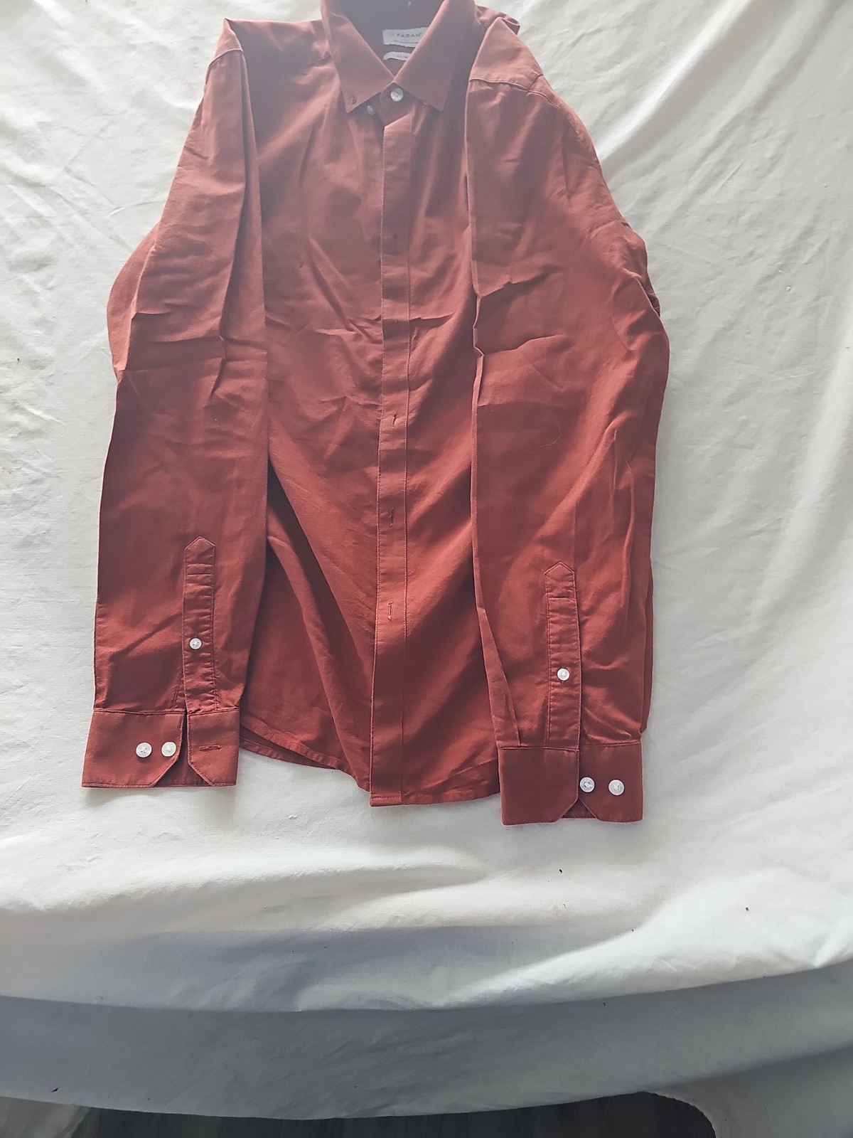 Farah Slim Fit Rust Orange 100% Organic Cotton Shirt M 371 - Image 2