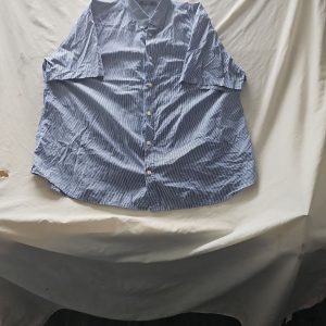Maine New England Blue Striped Short Sleeve Shirt XXXL  373