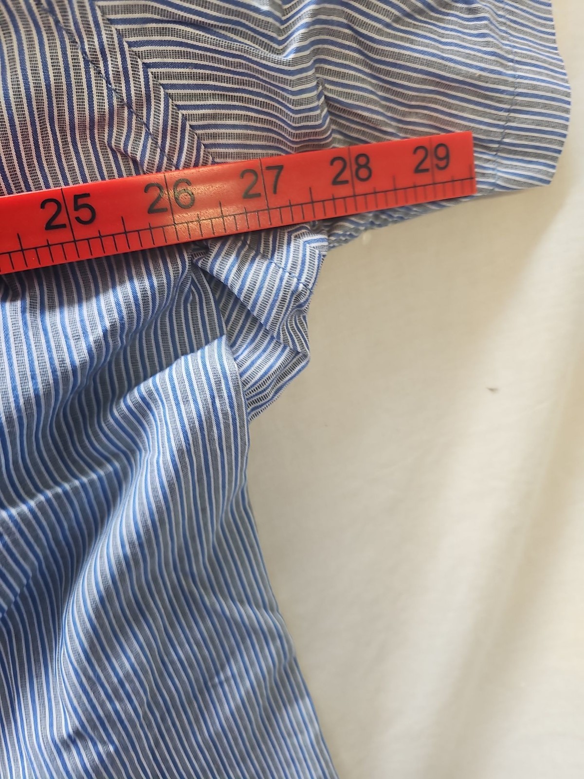 Maine New England Blue Striped Short Sleeve Shirt XXXL 373 - Image 5