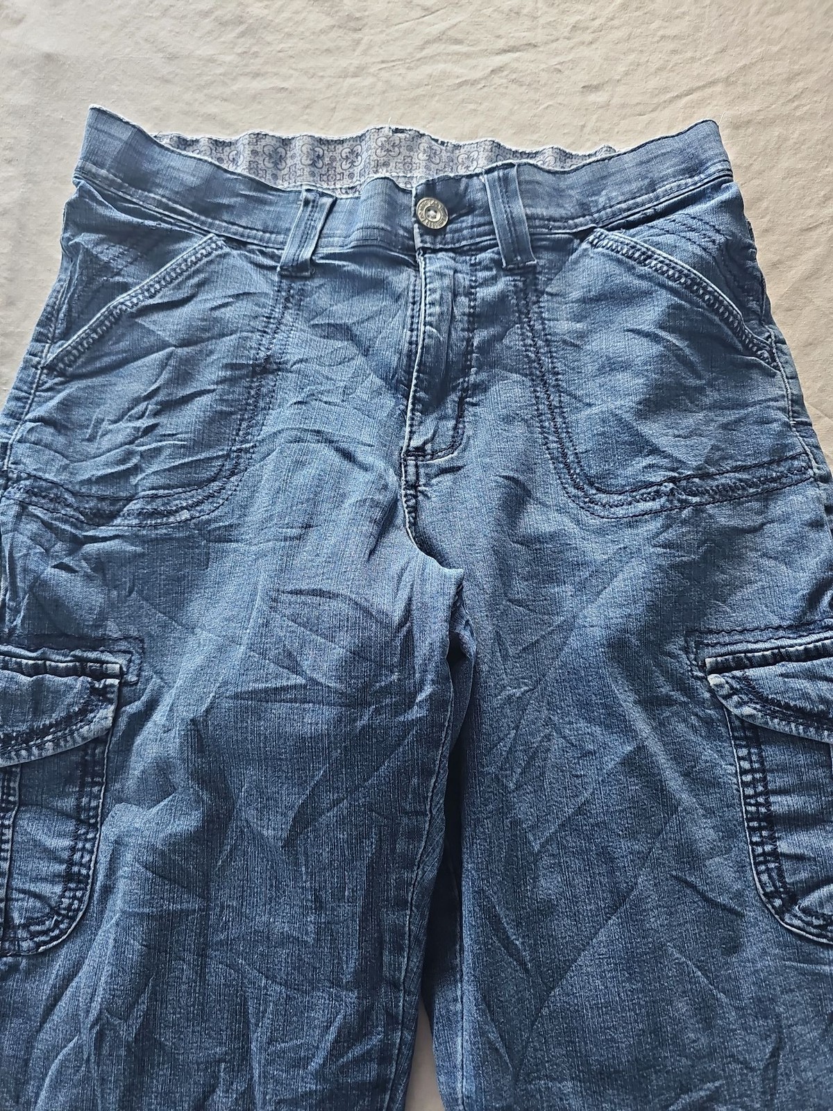 Vintage Lee Denim Cargo Capri Shorts Y2K Style 363 - Image 10
