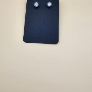 EARRINGS - Sterling Silver Moissanite Solitaire Stud Push Post Earrings.