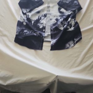Abstract Graphic Print Short Sleeve Button-Down Shirt XXL  312