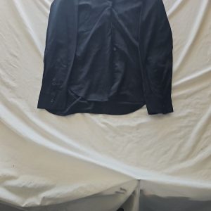 H&M Men's Classic Black Long-Sleeve Button-Up Shirt - Size XL 313
