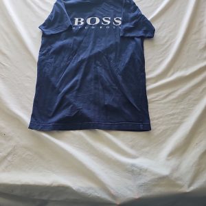 Hugo Boss Navy Blue Graphic T-Shirt with White Logo size L 316
