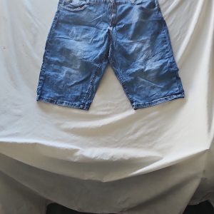 Viman Casual Blue Denim Shorts with Distressed Wash w 42  348
