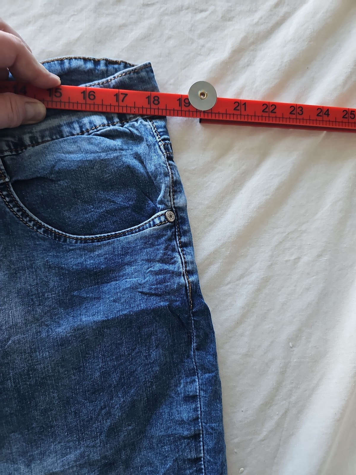 Viman Casual Blue Denim Shorts with Distressed Wash w 42 348 - Image 11