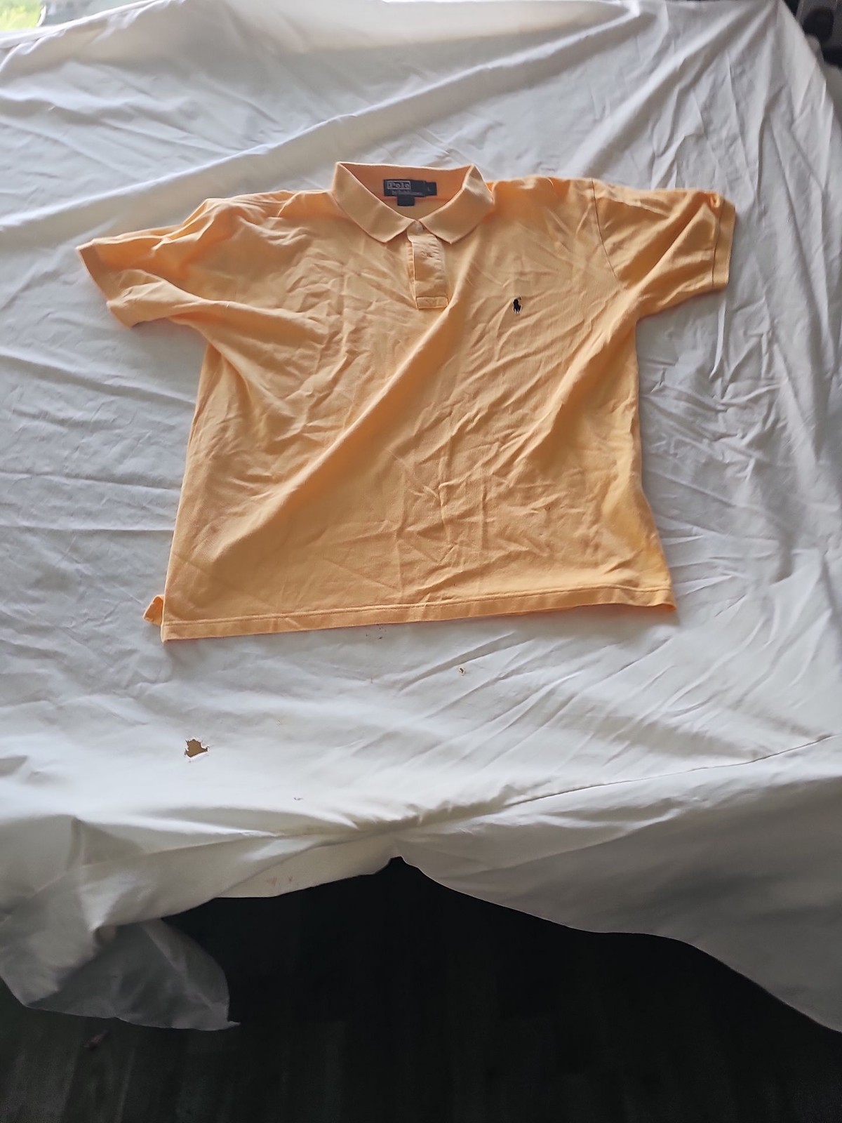 Vintage Polo Ralph Lauren Peach Pique Polo Shirt - Size L A436
