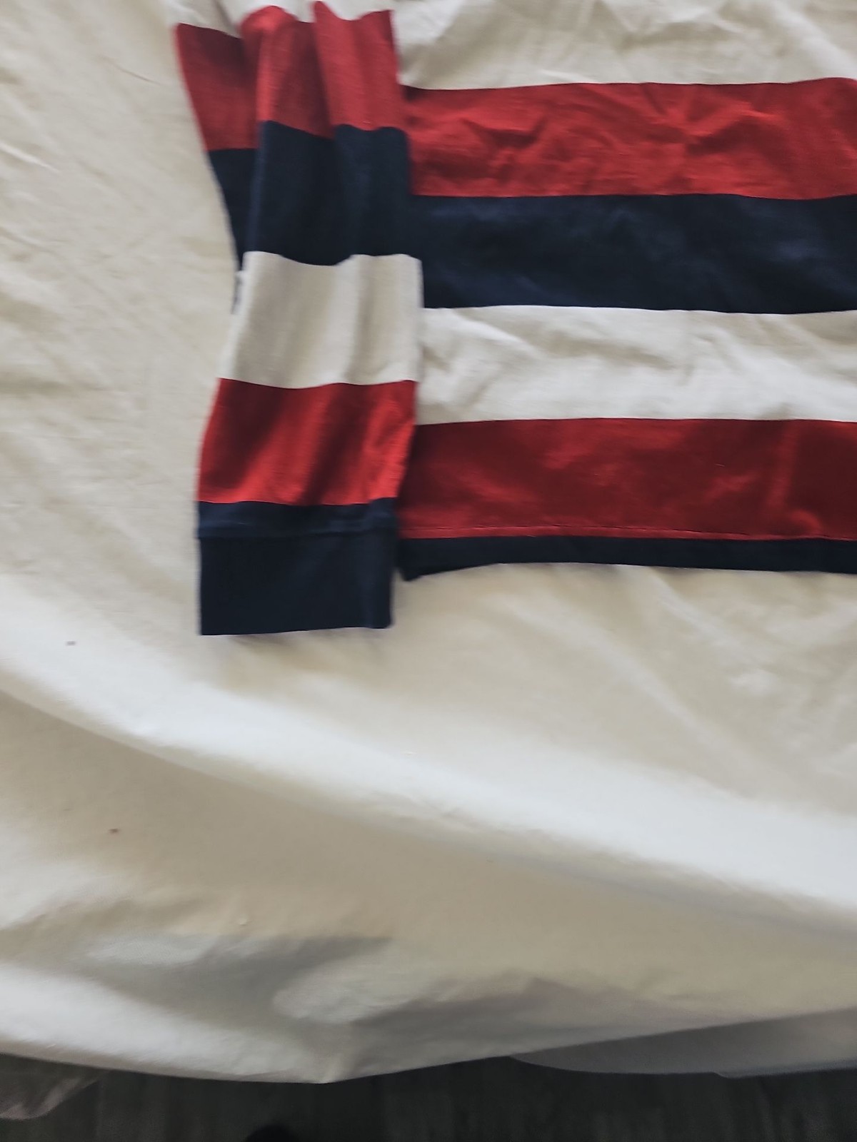 Vintage Striped Long Sleeve Rugby Shirt Red White and Blue 310 - Image 8