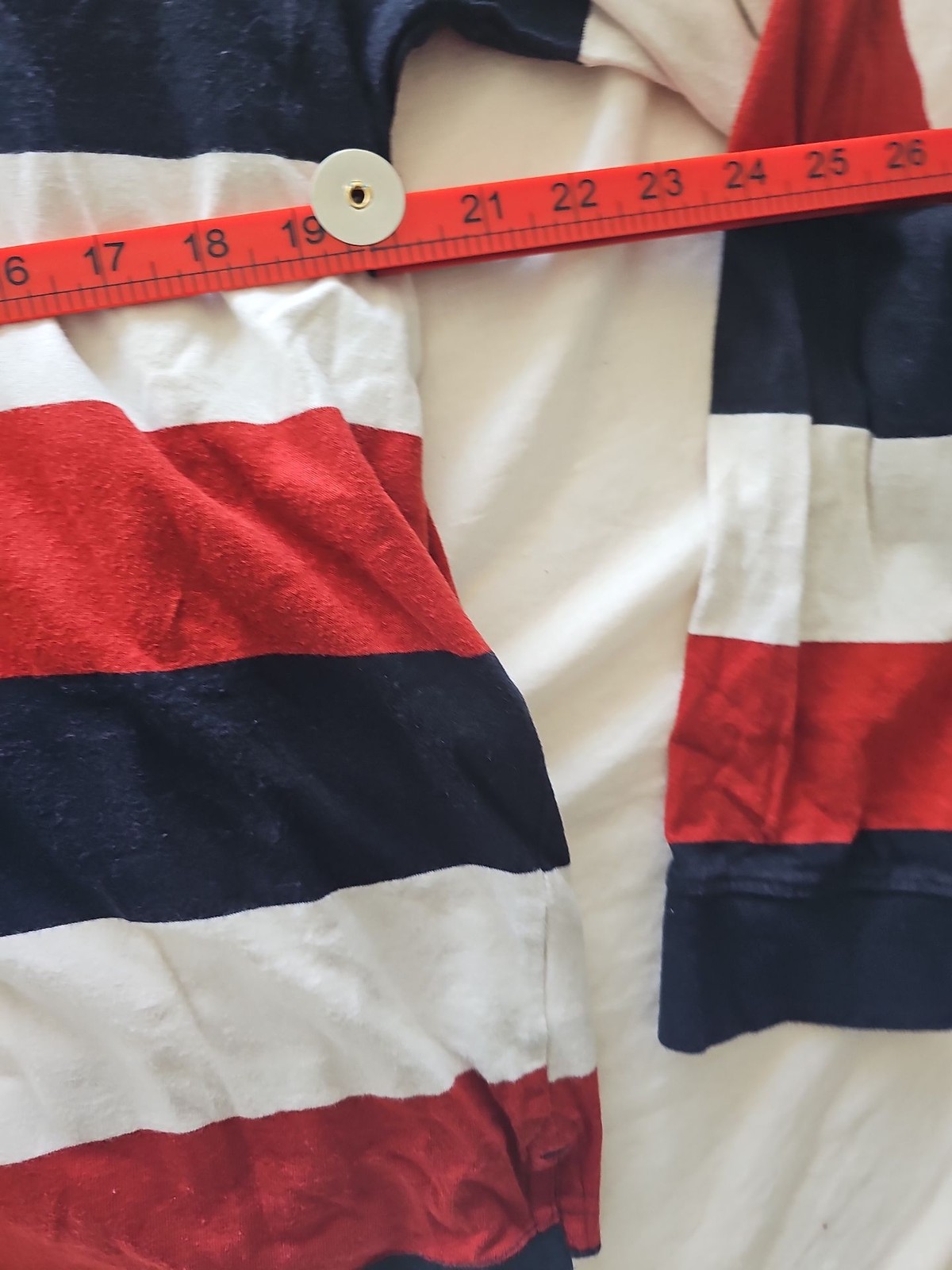 Vintage Striped Long Sleeve Rugby Shirt Red White and Blue 310 - Image 10