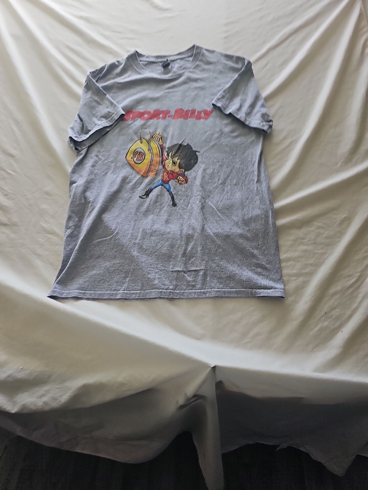 Vintage Style Sport Billy Graphic T-Shirt - Grey Gildan Heavy Cotton 311