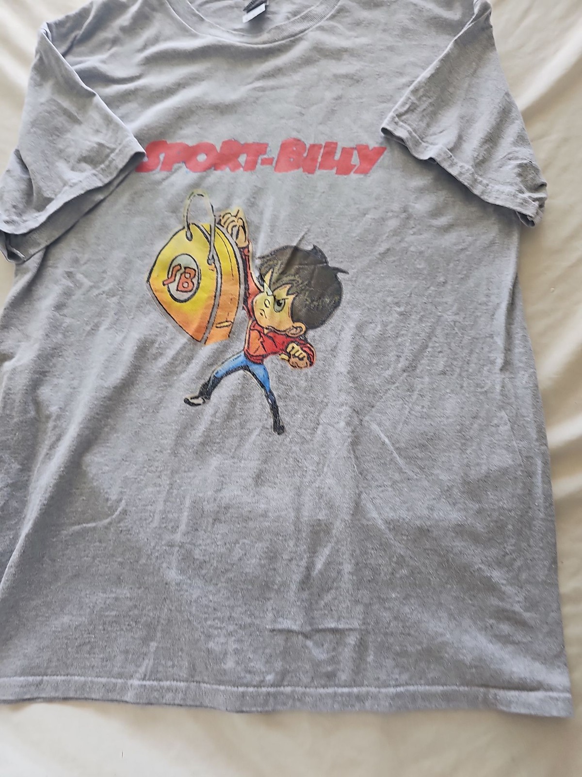 Vintage Style Sport Billy Graphic T-Shirt - Grey Gildan Heavy Cotton 311 - Image 8