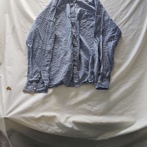 Tu Man Navy Blue Gingham Regular Fit Long Sleeve Shirt XXL 352