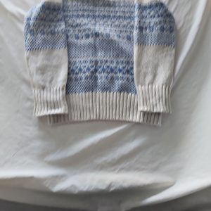 Per Una Cream and Blue Fair Isle Knit Jumper  353