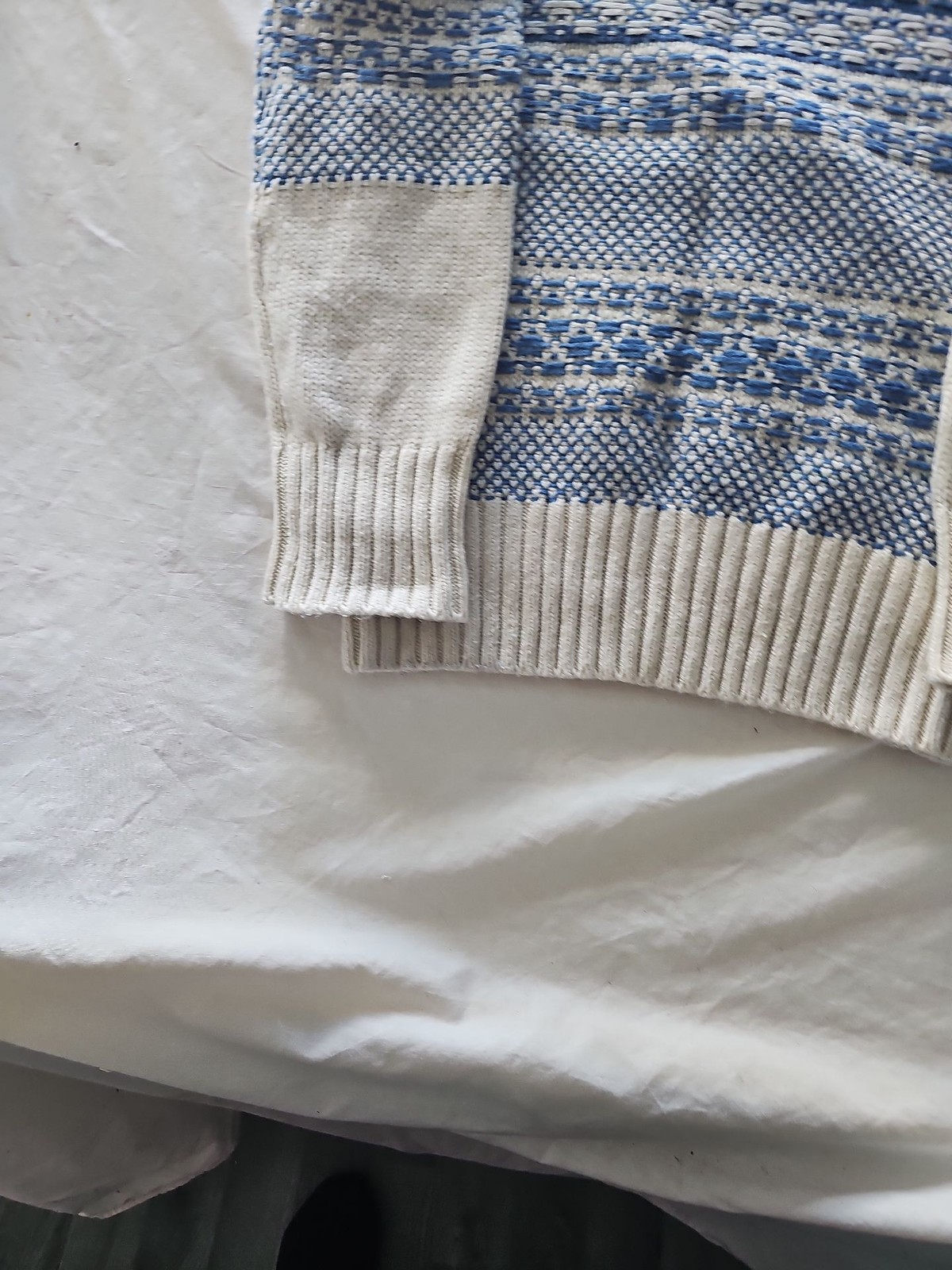 Per Una Cream and Blue Fair Isle Knit Jumper 353 - Image 8