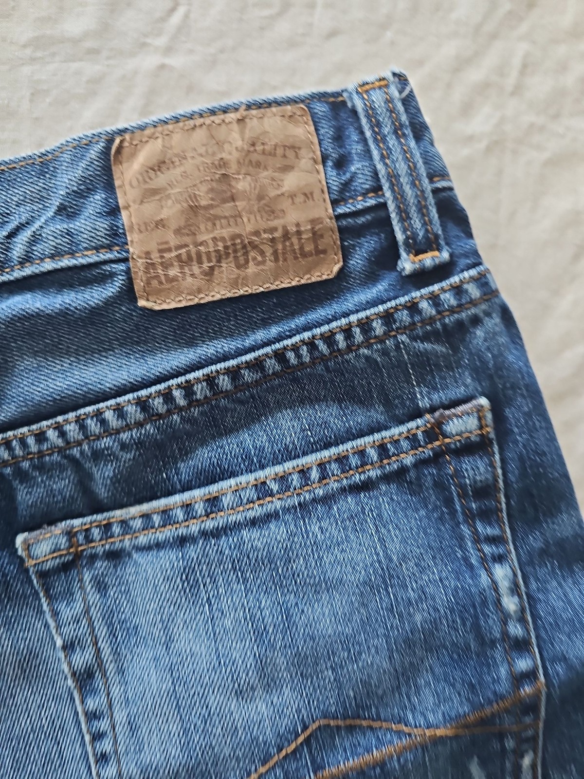 Aéropostale Distressed Denim Shorts Dark Wash Vintage Style 346 - Image 8