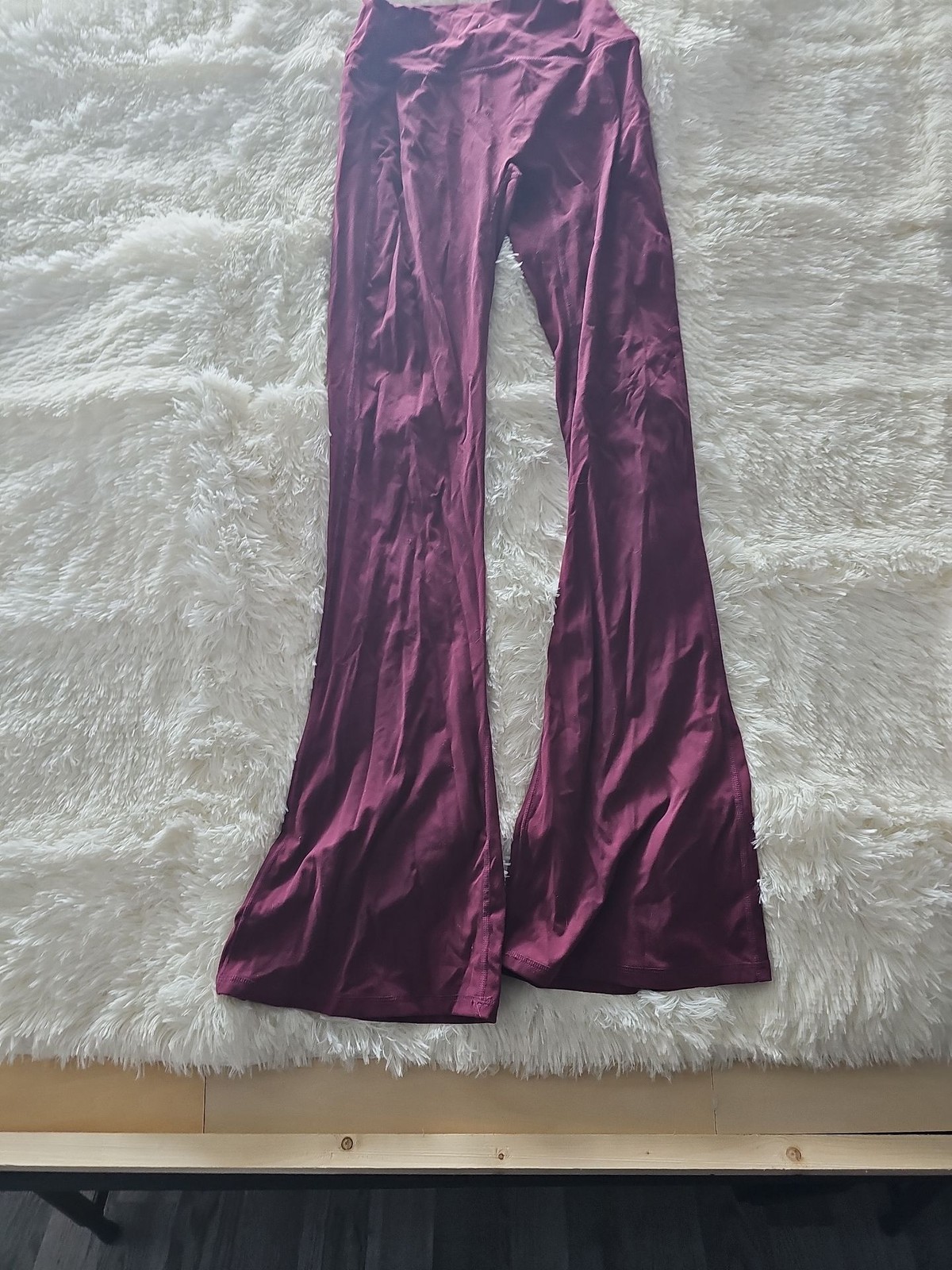 PrettyLittleThing Burgundy Flare Leg High Waisted Trousers