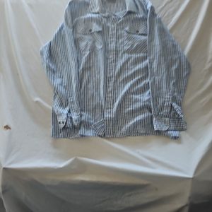 Tom Hagan Mens XXL Checked Work Shirt Blue & White Plaid 287
