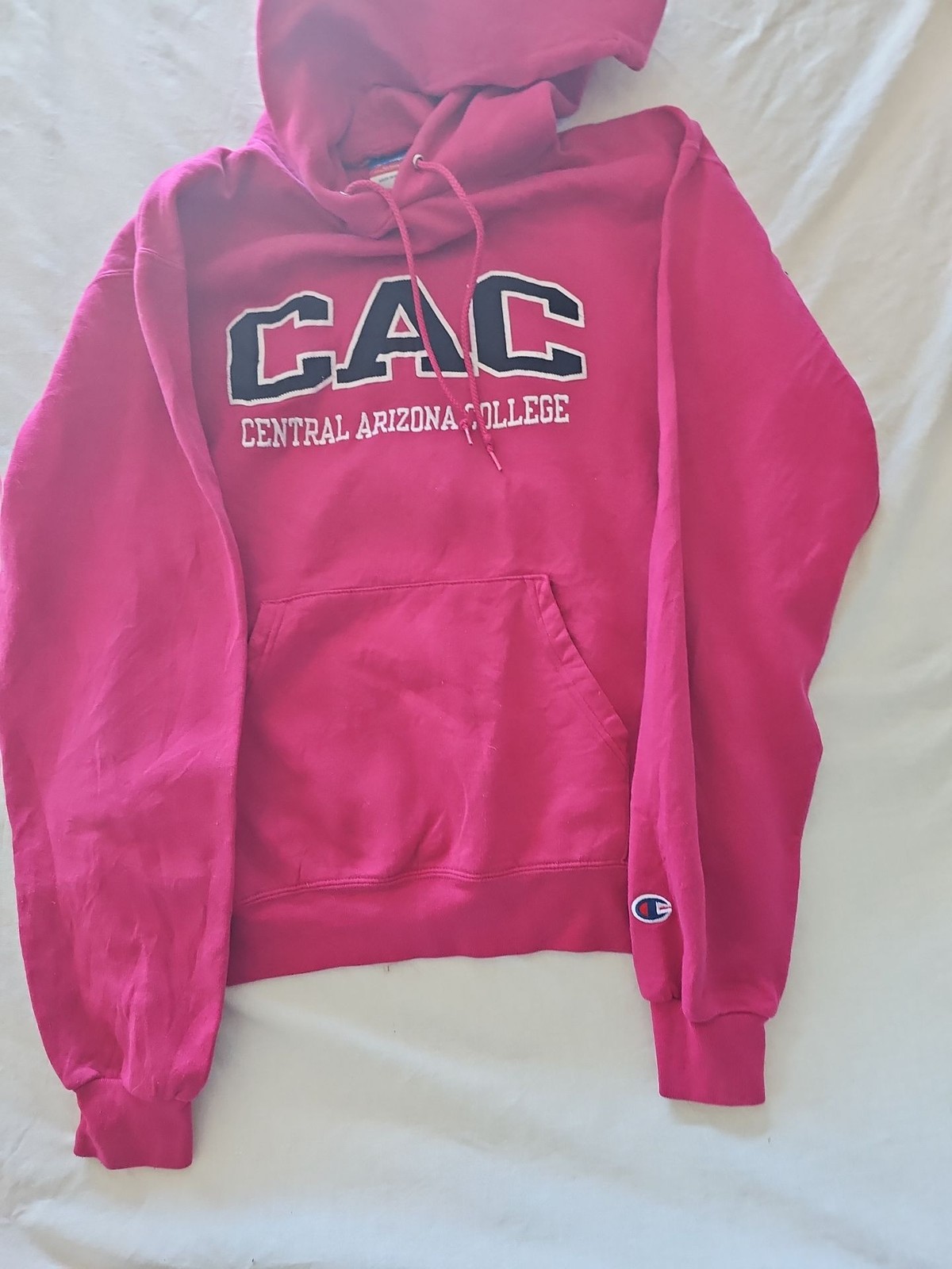 Champion Central Arizona College Hoodie Magenta Medium 285 - Image 8