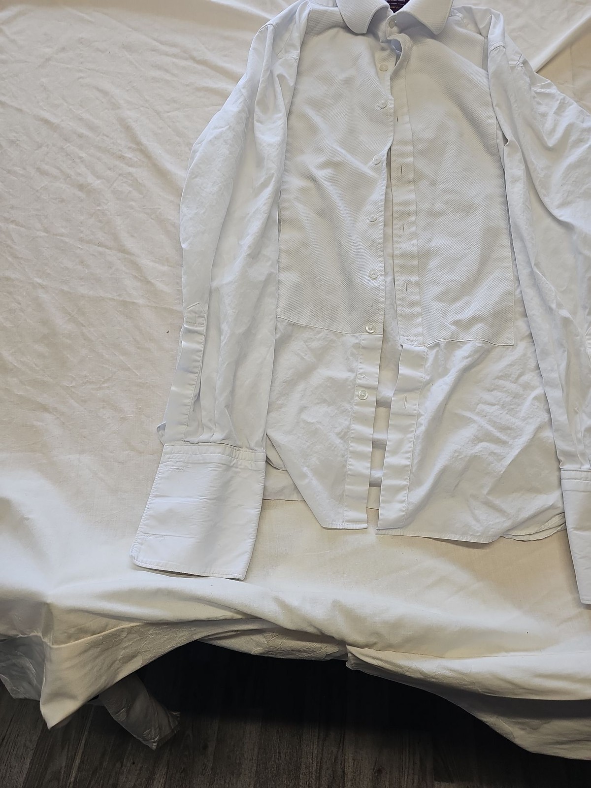Charles Tyrwhitt Classic Fit White Dress Shirt with French Cuffs S16.5 A444 - Image 3
